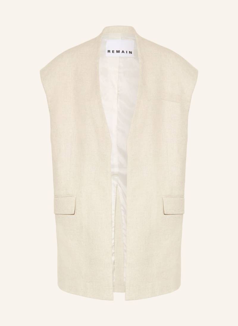 Remain Oversized-Weste Aus Leinen beige von REMAIN