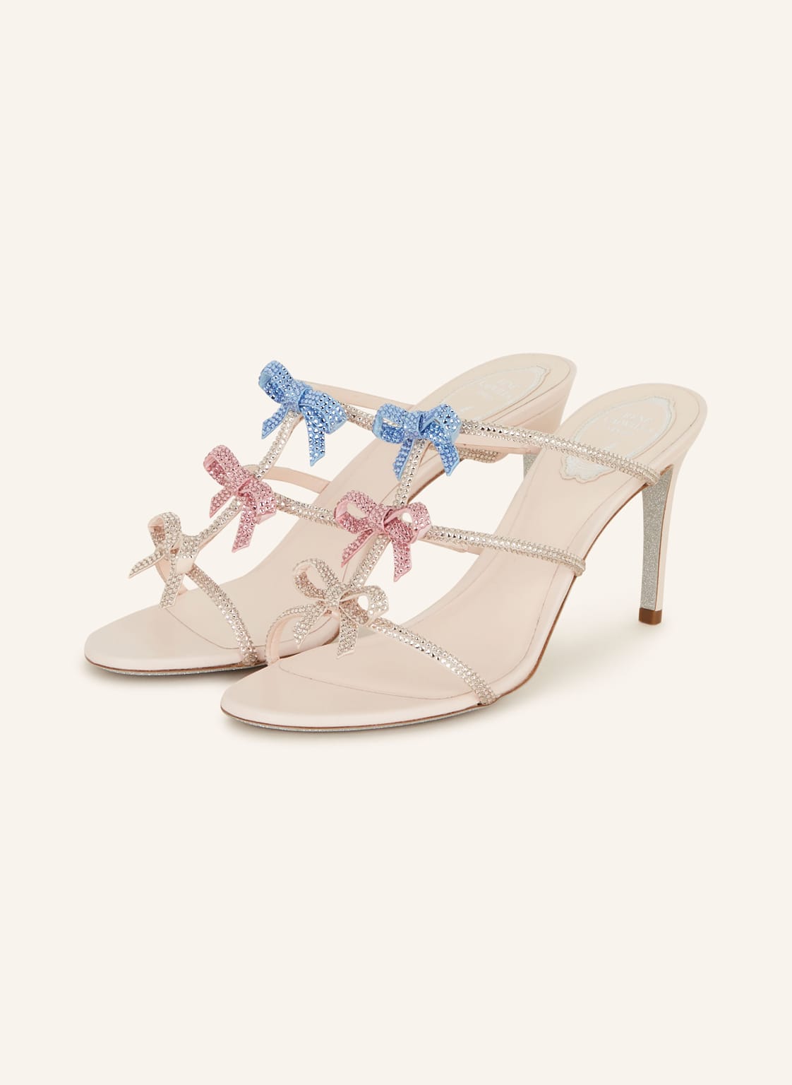 Rene Caovilla Mules Mit Schmucksteinen rosa von RENE CAOVILLA