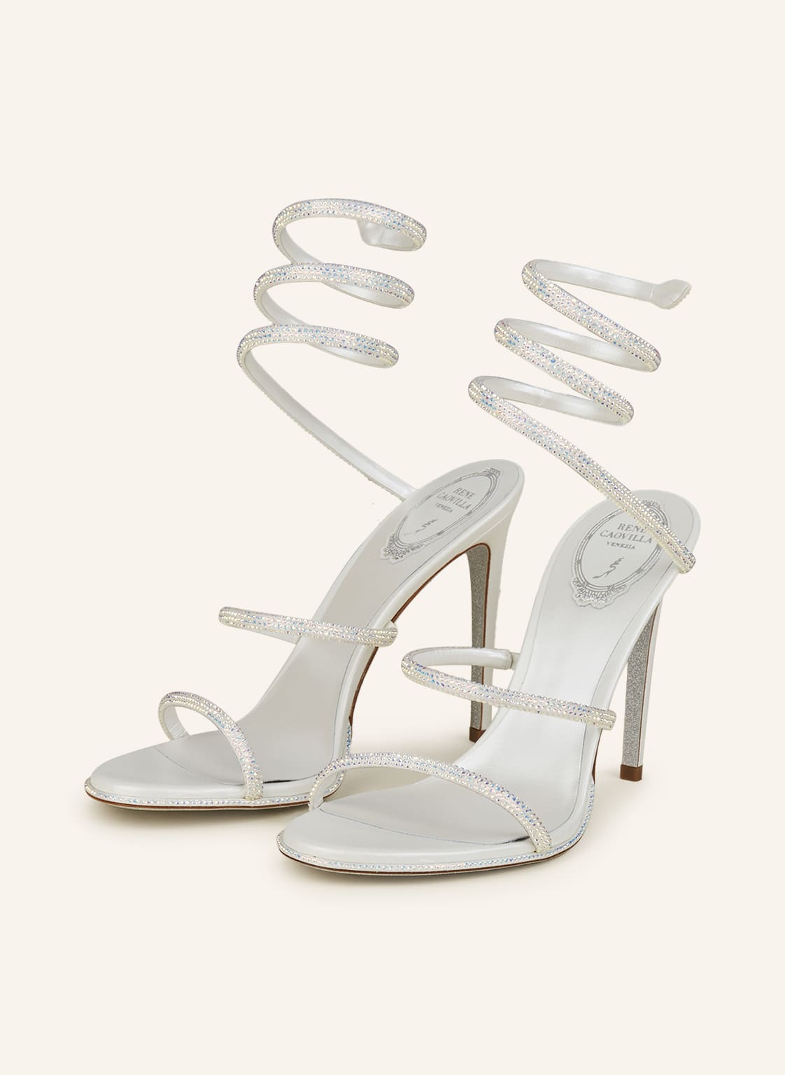 Rene Caovilla Sandaletten Cleo Mit Schmucksteinen weiss Rene Caovilla Sandaletten Cleo Mit Schmucksteinen weiss von RENE CAOVILLA