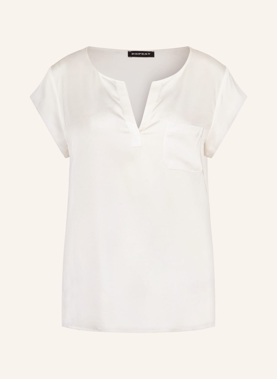 Repeat Blusenshirt Aus Seide weiss von REPEAT