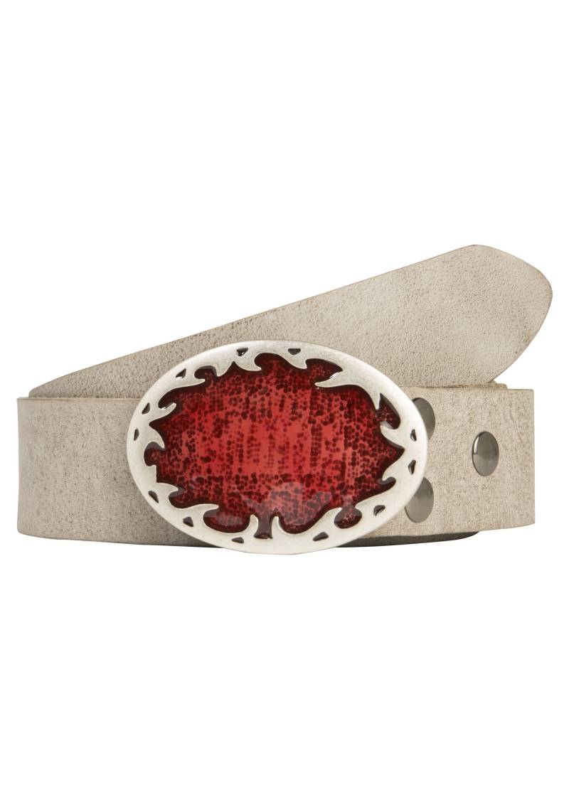 RETTUNGSRING by showroom 019° Ledergürtel, mit austauschbarer Schliesse »Flamme Oval Rot« von RETTUNGSRING by showroom 019°