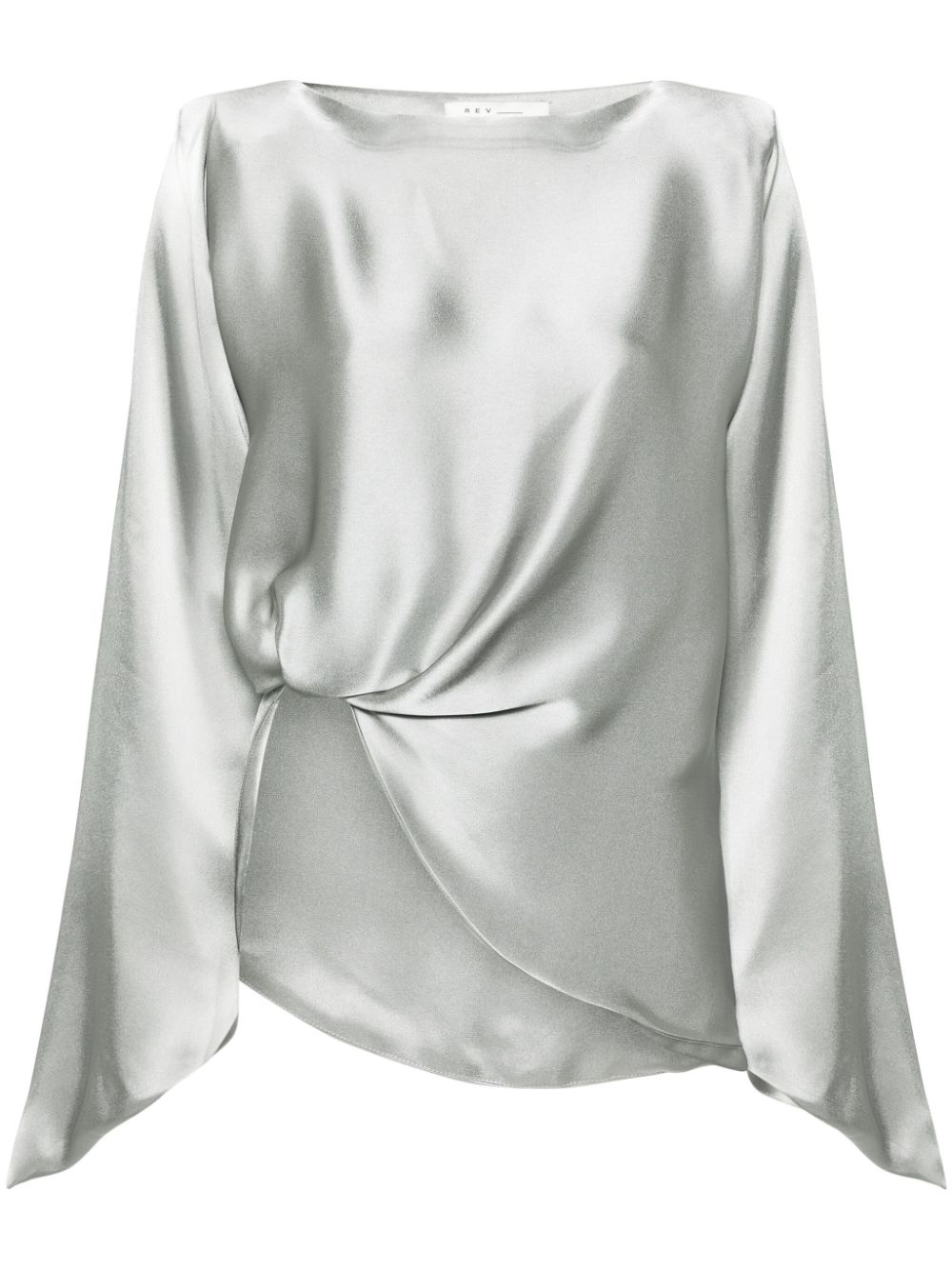REV Evie asymmetric satin blouse - Grey von REV