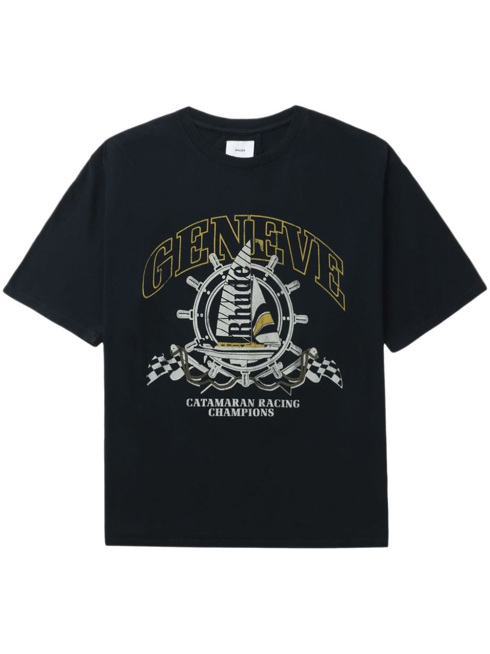 RHUDE Geneve Catamaran cotton T-shirt - Black von RHUDE