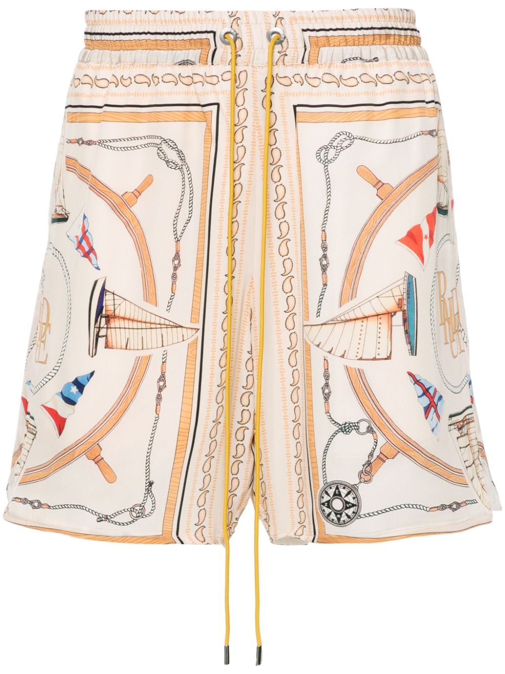 RHUDE Nautica silk shorts - Neutrals von RHUDE