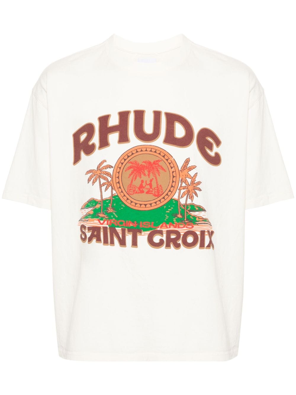 RHUDE Saint Croix cotton T-shirt - Neutrals von RHUDE