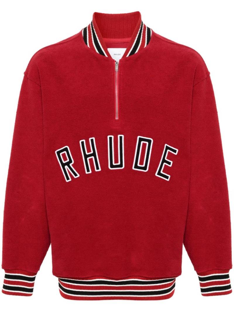 RHUDE Varsity half-zip sweatshirt - Red von RHUDE