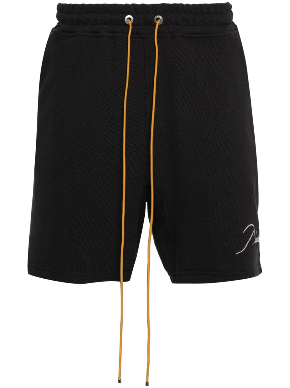 RHUDE logo-embroidered piqué shorts - Black von RHUDE