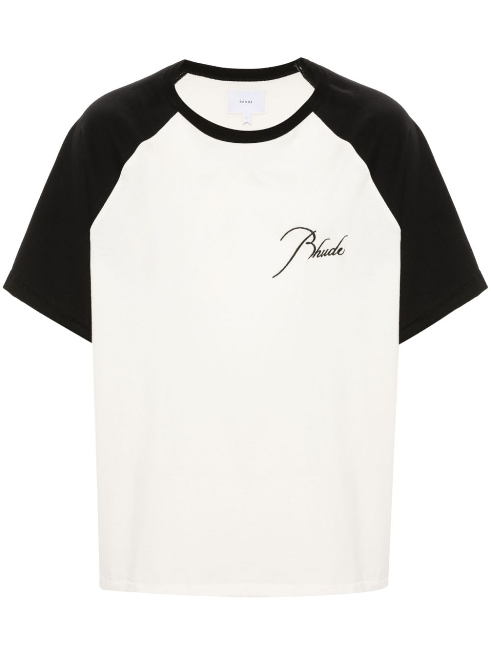 RHUDE logo-embroidered raglan T-shirt - Neutrals von RHUDE