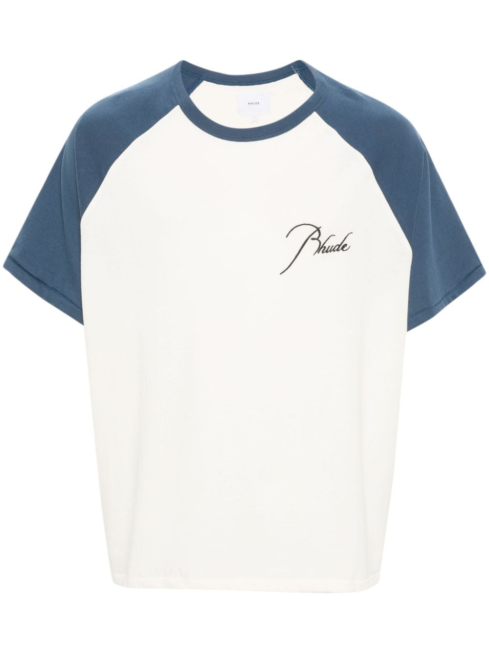 RHUDE logo-embroidered raglan T-shirt - Neutrals von RHUDE