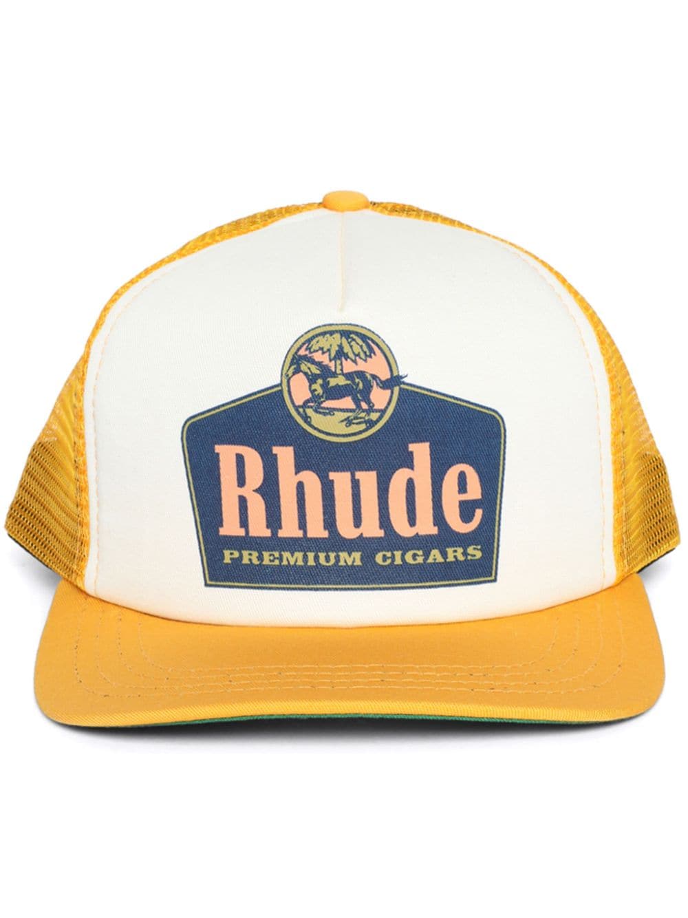 RHUDE logo-print cotton cap - Yellow von RHUDE
