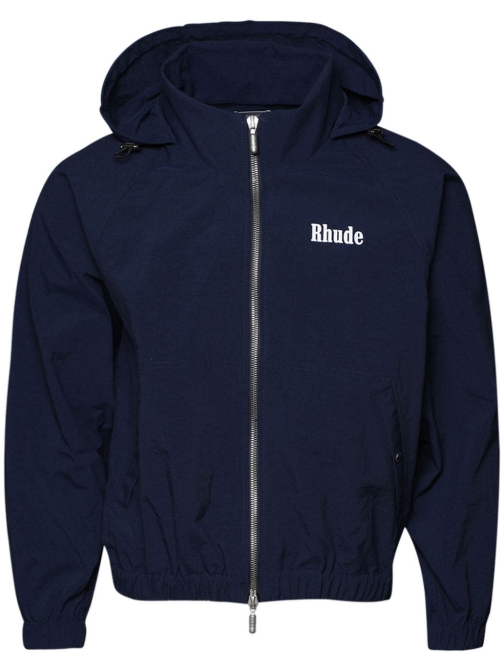 RHUDE logo-print cotton hoodie - Blue von RHUDE