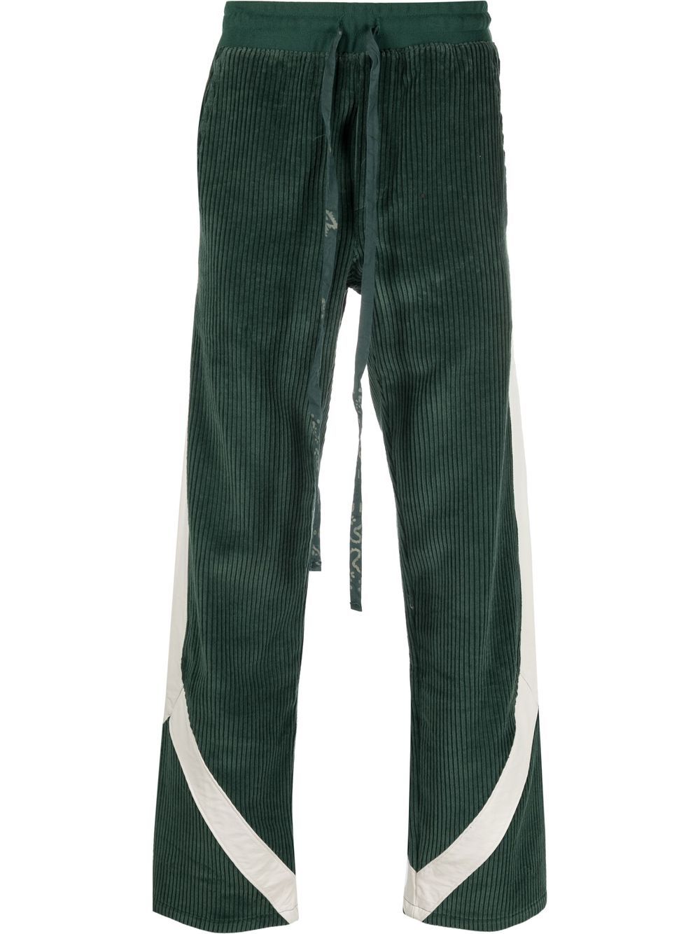 RHUDE striped corduroy track pants - Green von RHUDE