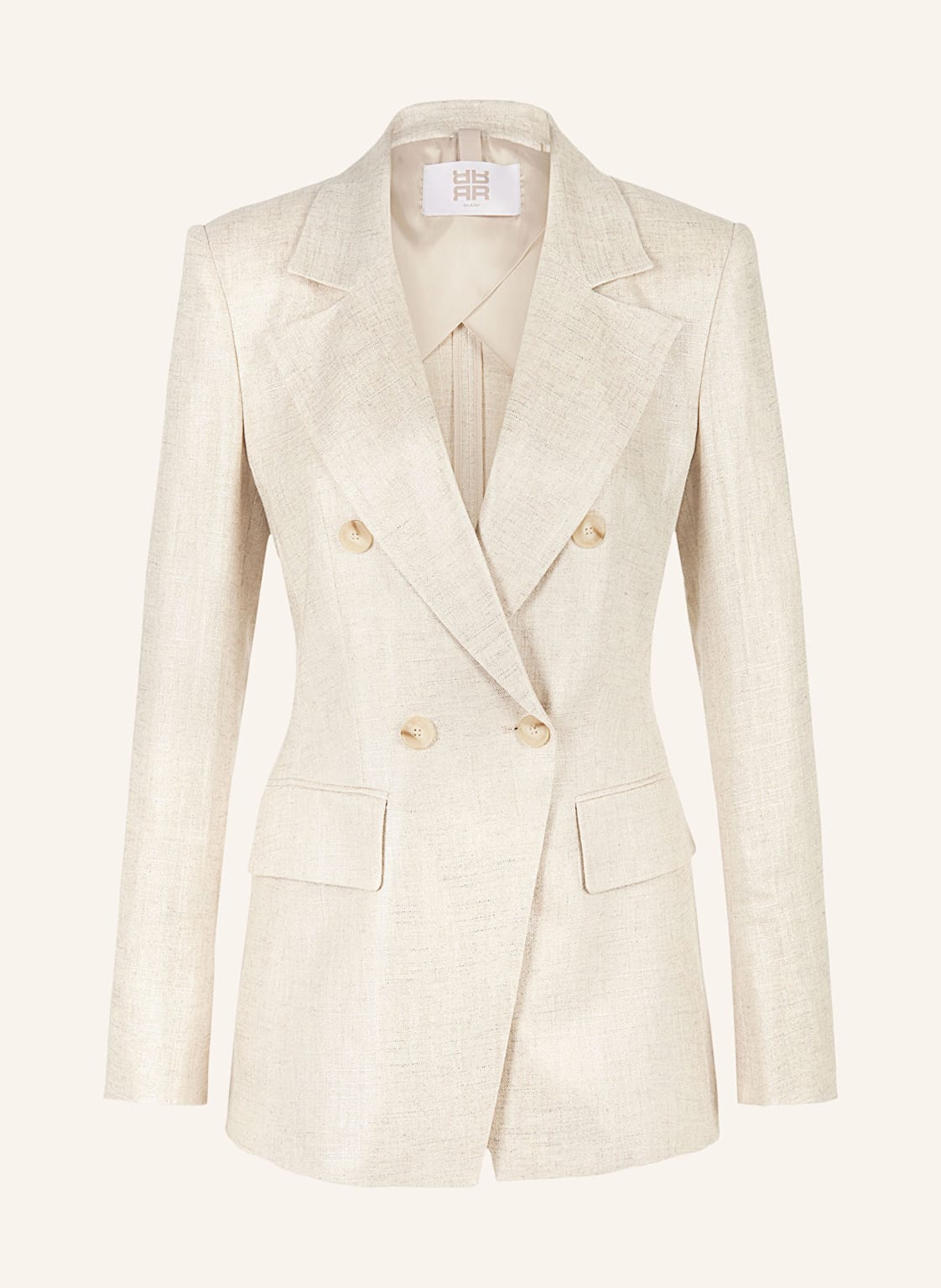 Riani Blazer Mit Leinen Und Glitzergarn beige Riani Blazer Mit Leinen Und Glitzergarn beige von RIANI