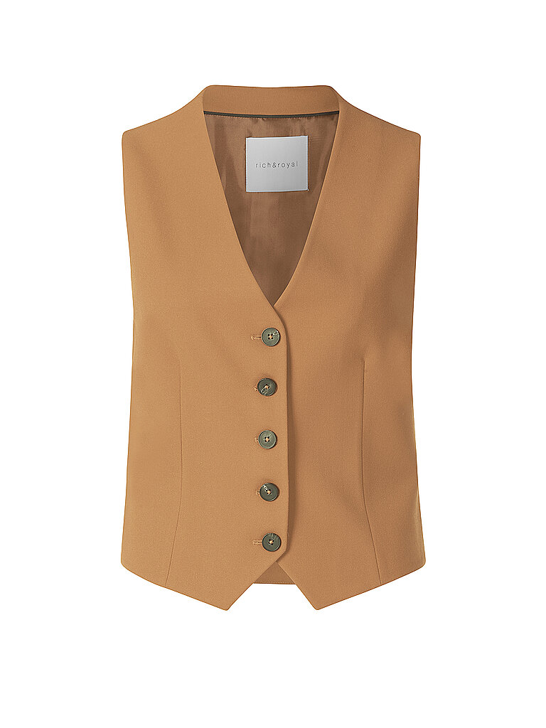 RICH & ROYAL Gilet camel | 40 von RICH & ROYAL