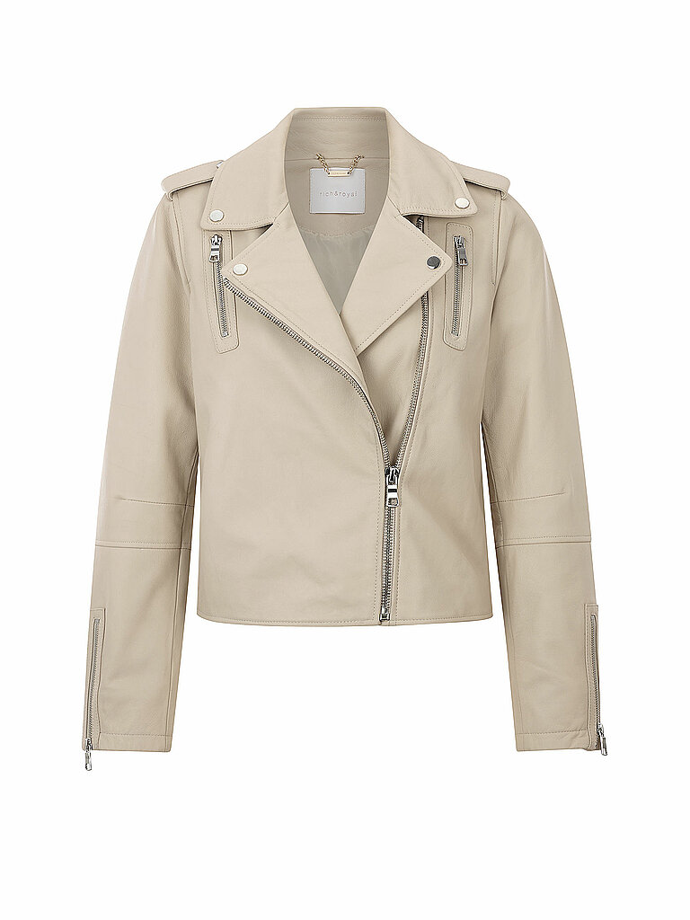 RICH & ROYAL Lederjacke beige | 38 von RICH & ROYAL