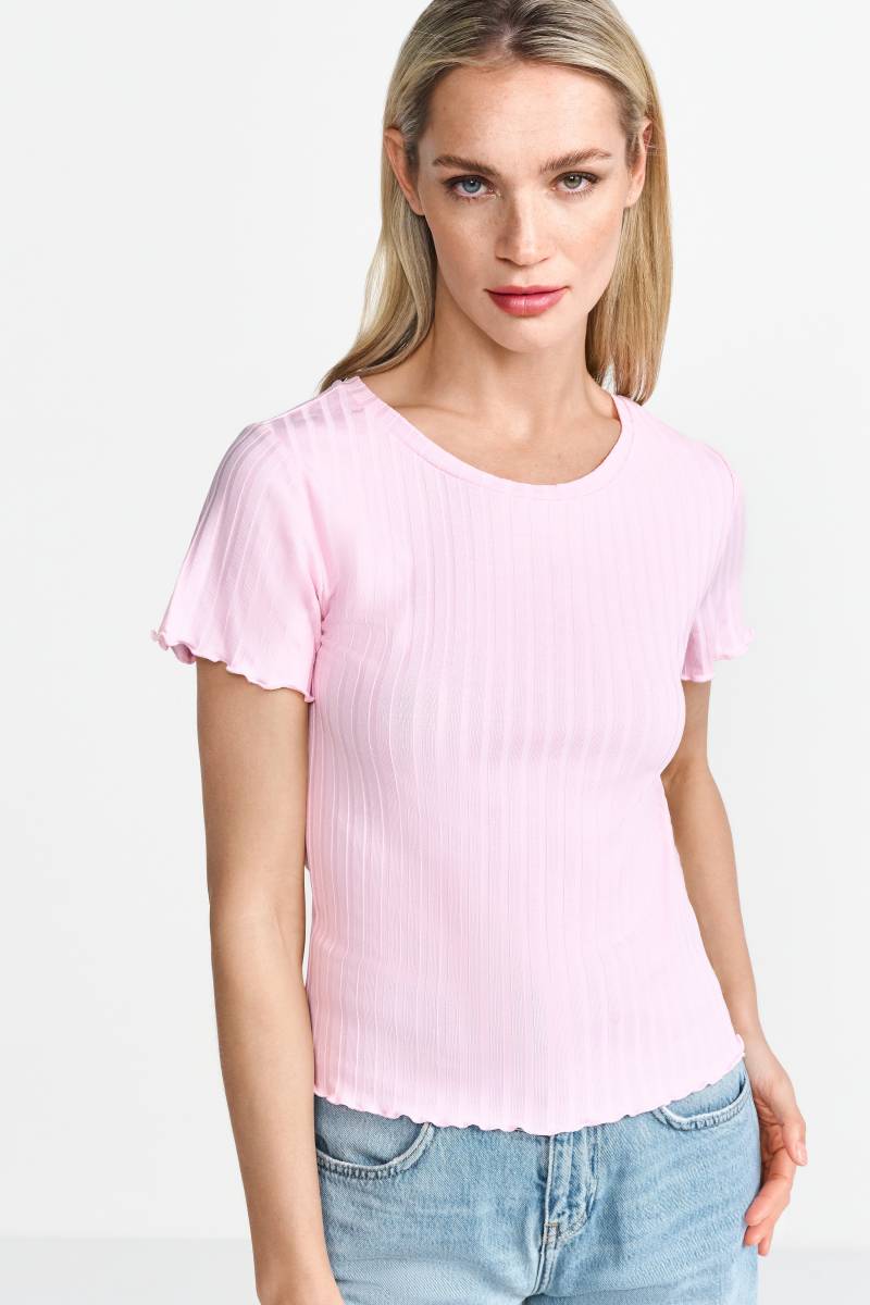 RICHROYAL Kurzarmshirt, Mit gewelltem Saum an Rumpf und Ärmeln von RICHROYAL