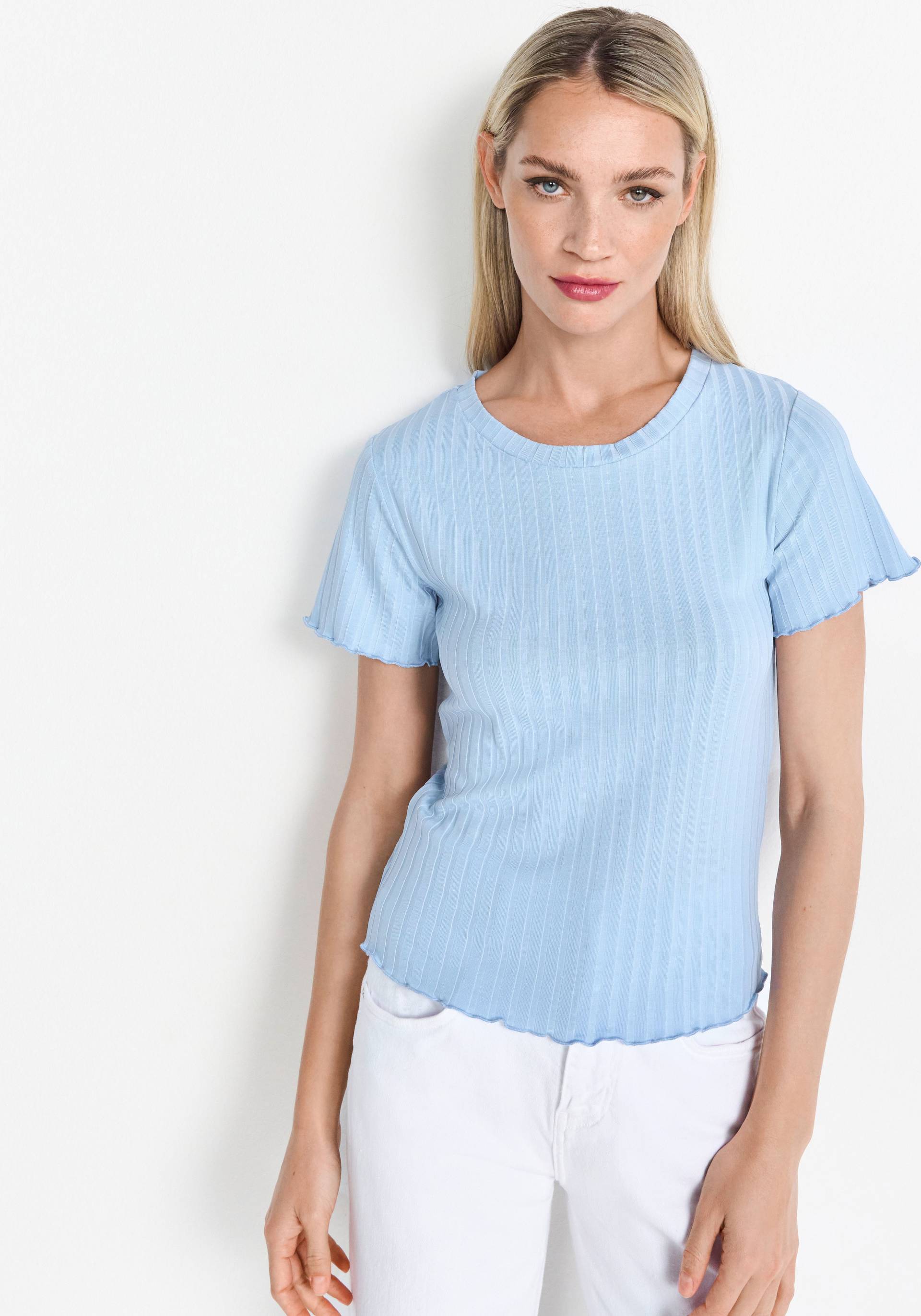 RICHROYAL Kurzarmshirt, Mit gewelltem Saum an Rumpf und Ärmeln RICHROYAL Kurzarmshirt, Mit gewelltem Saum an Rumpf und Ärmeln von RICHROYAL