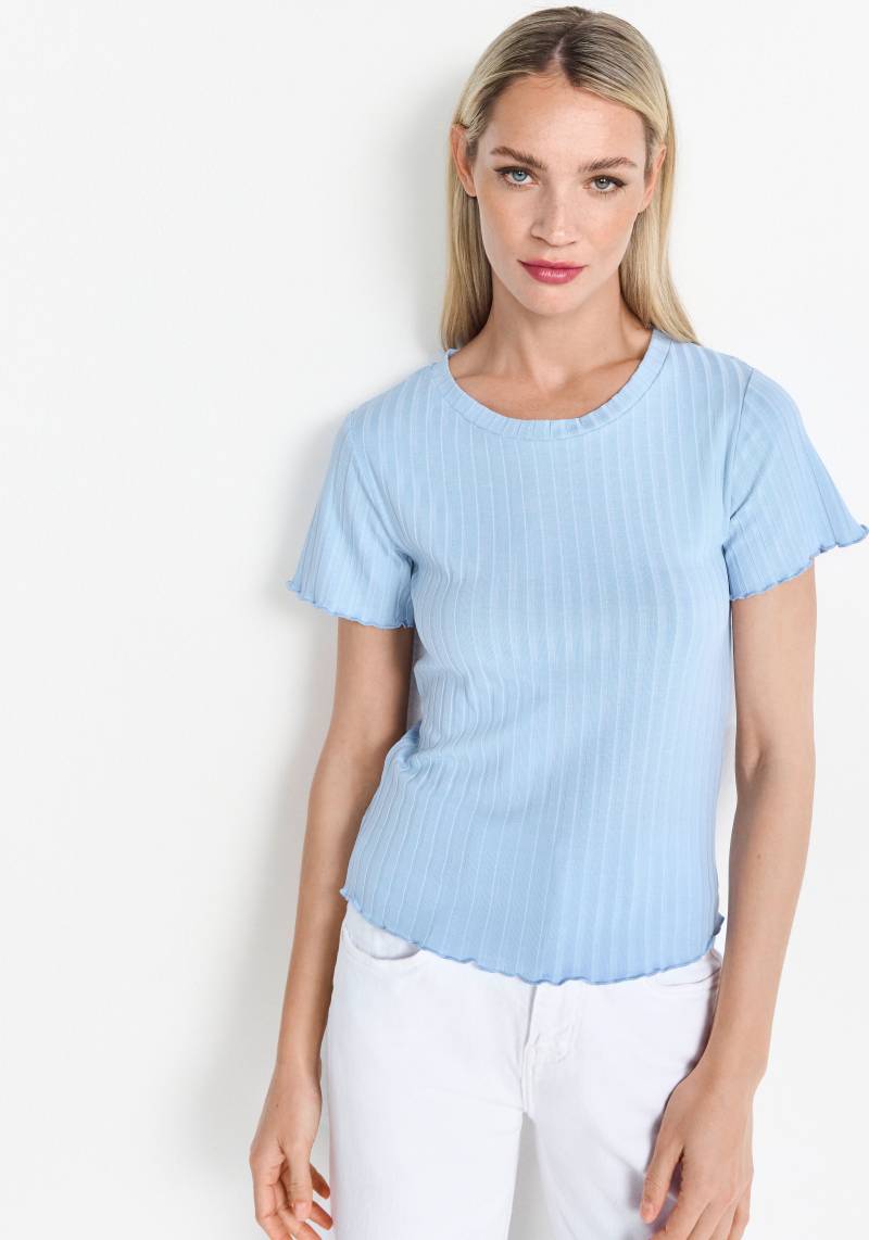 RICHROYAL Kurzarmshirt, Mit gewelltem Saum an Rumpf und Ärmeln von RICHROYAL