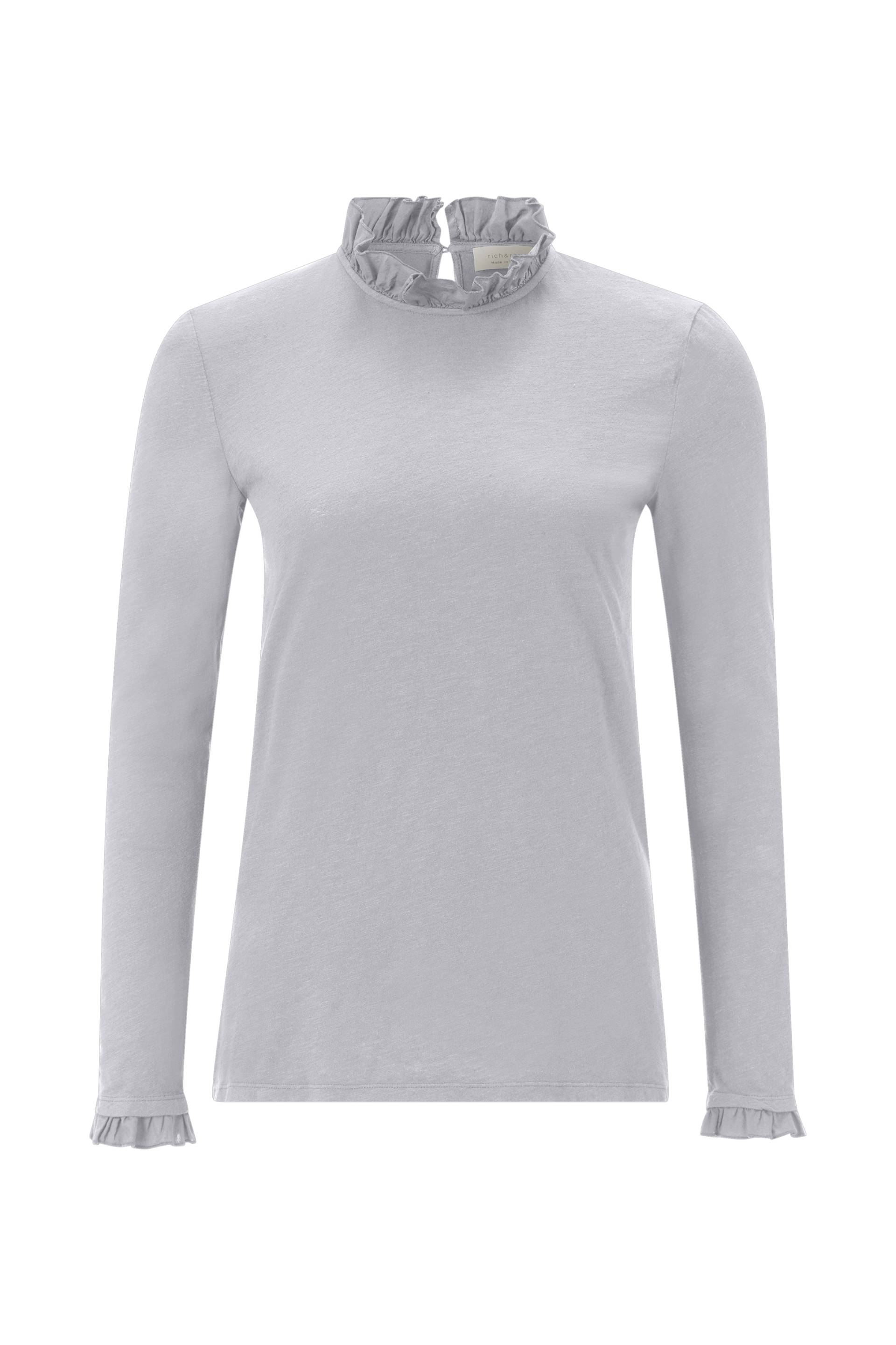RICHROYAL Langarmshirt »2409 O Slub F LS«, mit Rüschenkante an Ausschnitt und Ärmelsaum RICHROYAL Langarmshirt »2409 O Slub F LS«, mit Rüschenkante an Ausschnitt und Ärmelsaum von RICHROYAL