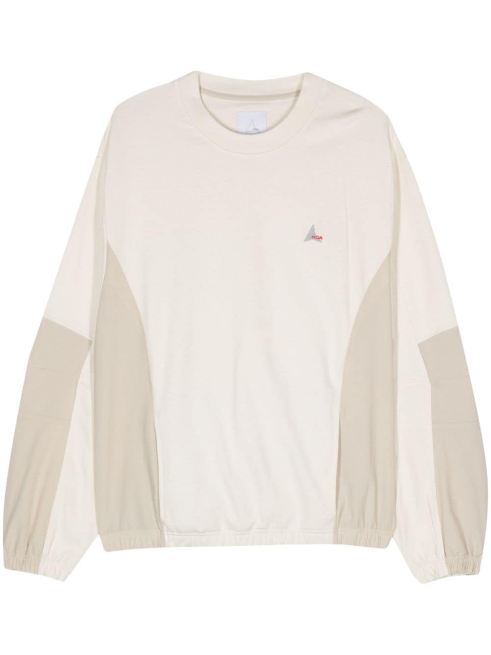 ROA logo-embroidered panelled sweatshirt - Neutrals von ROA