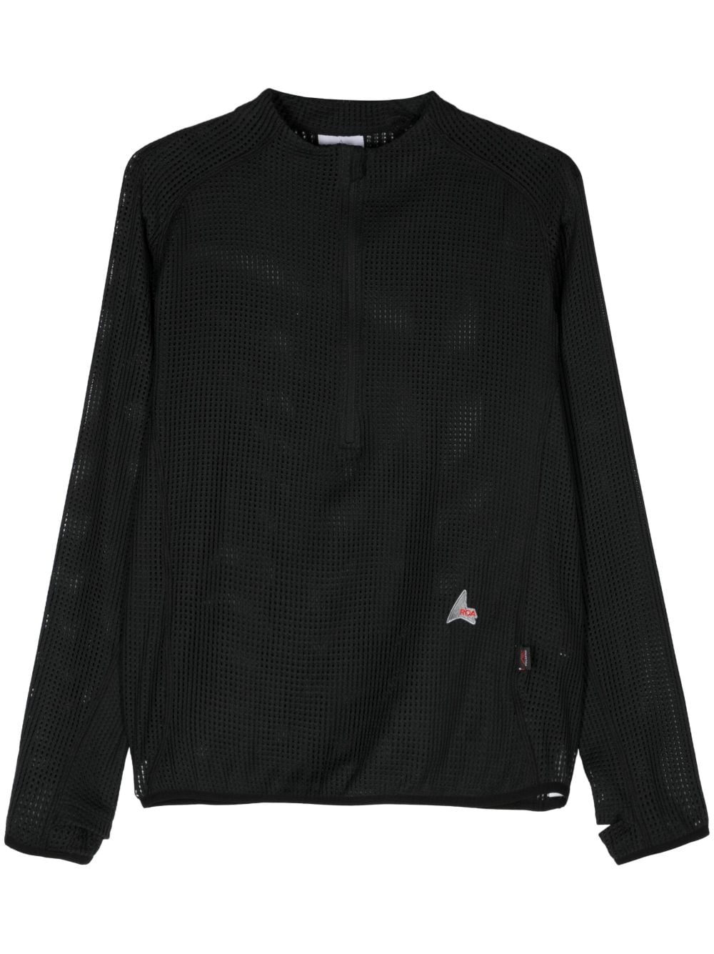 ROA zip-up mesh sweatshirt - Black von ROA