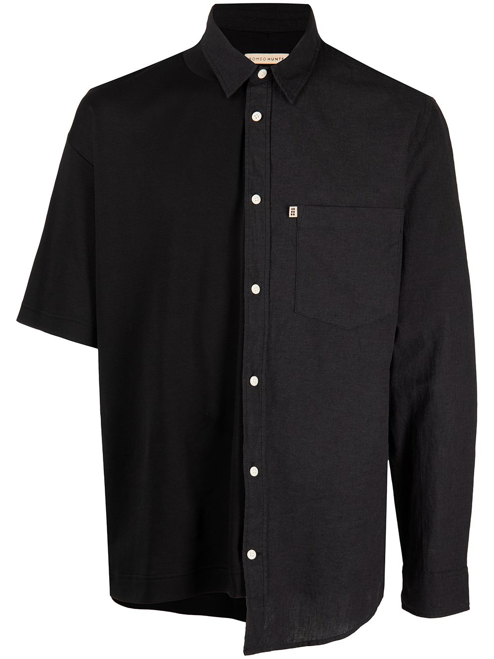 ROMEO HUNTE asymmetric button-down shirt - Black von ROMEO HUNTE