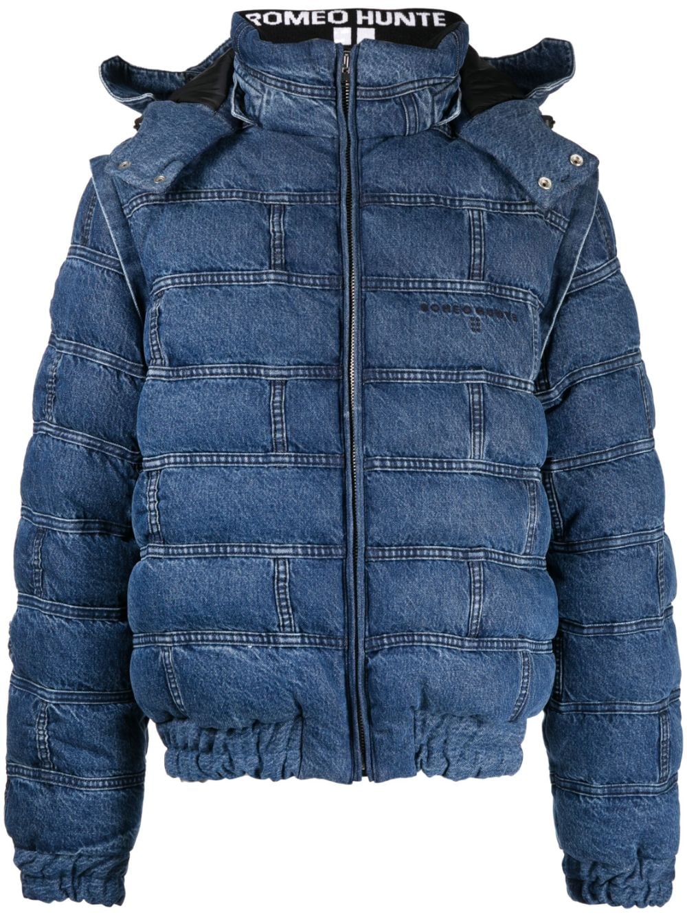 ROMEO HUNTE striped denim puffer jacket - Blue von ROMEO HUNTE