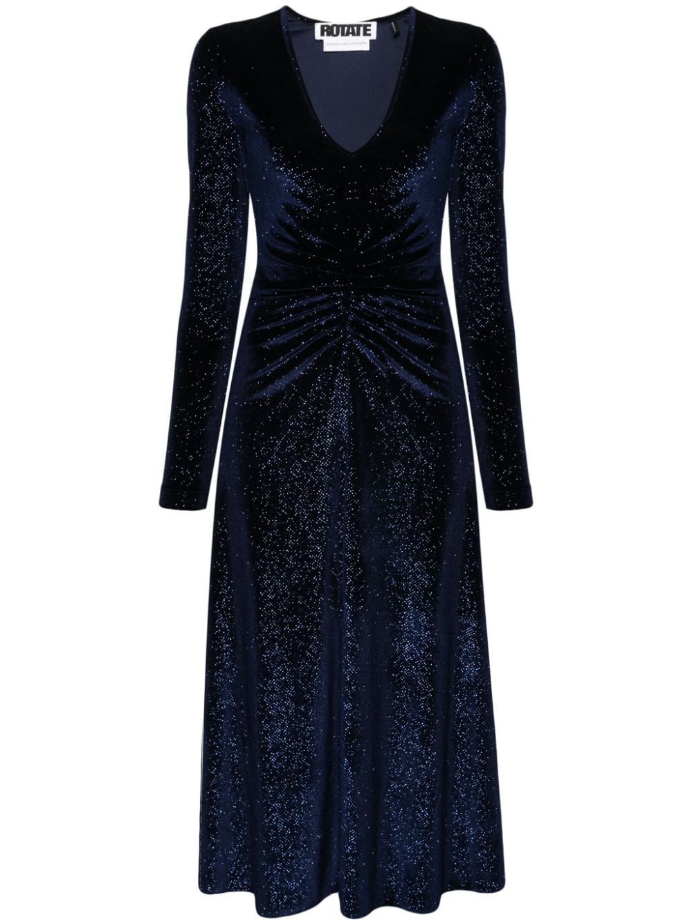 ROTATE BIRGER CHRISTENSEN rhinestone-embellished ruched midi dress - Blue von ROTATE BIRGER CHRISTENSEN