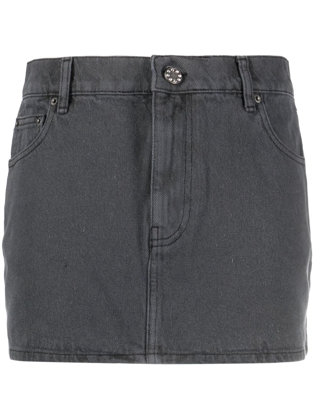 ROTATE BIRGER CHRISTENSEN logo-patch denim skirt - Grey von ROTATE BIRGER CHRISTENSEN