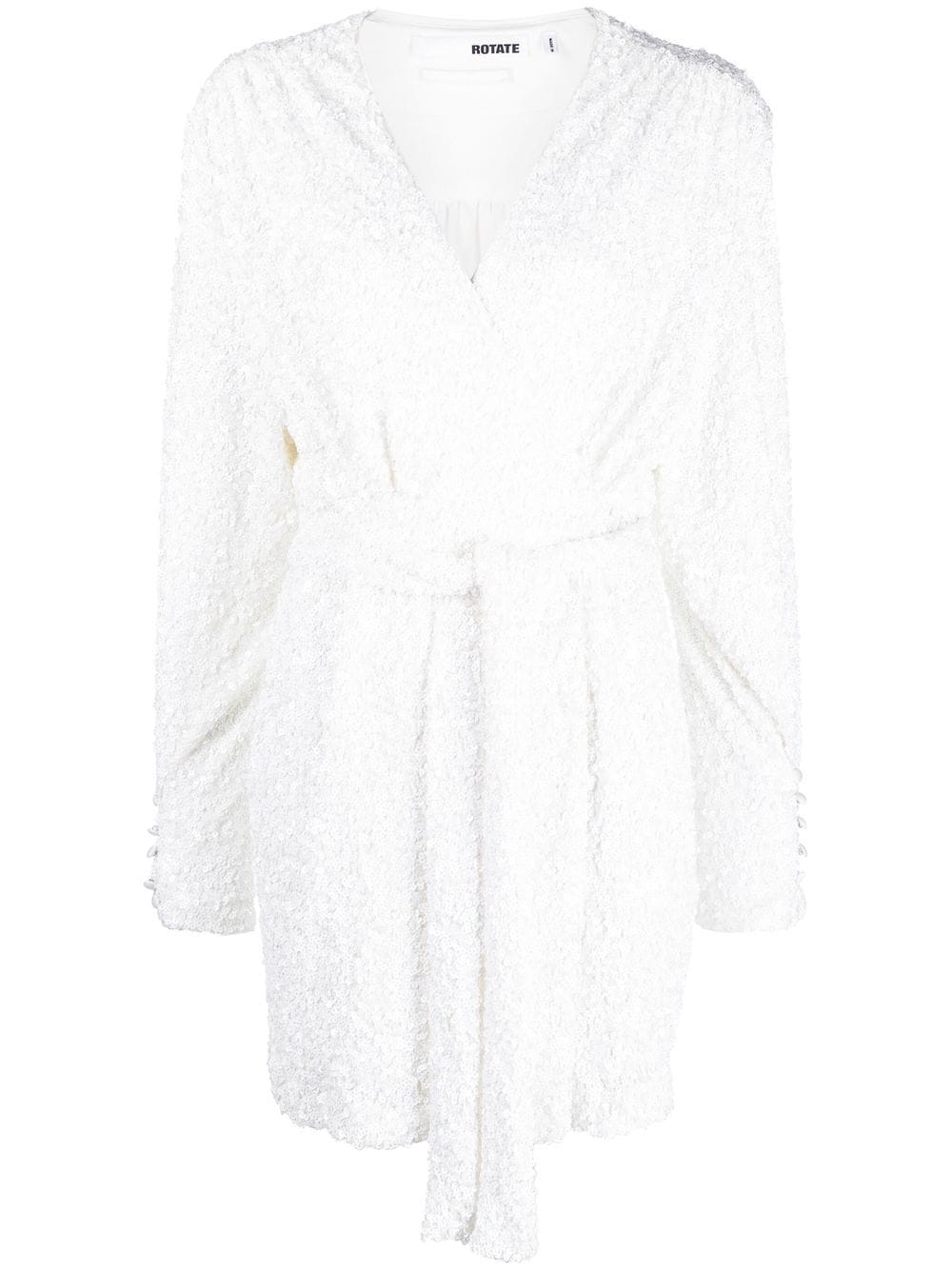 ROTATE BIRGER CHRISTENSEN Samantha sequin wrap dress - White von ROTATE BIRGER CHRISTENSEN