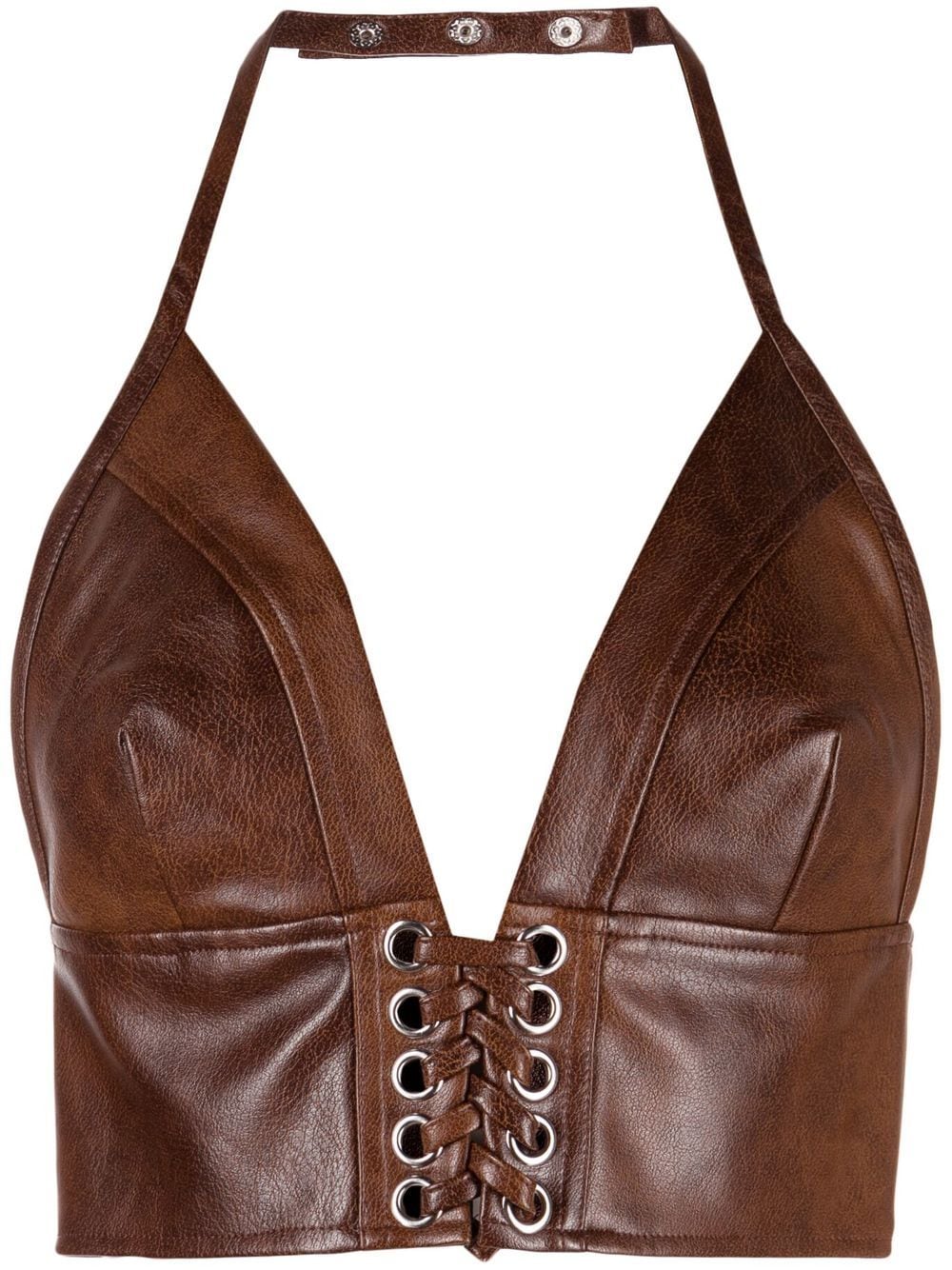 ROTATE cropped sleeveless top - Brown von ROTATE