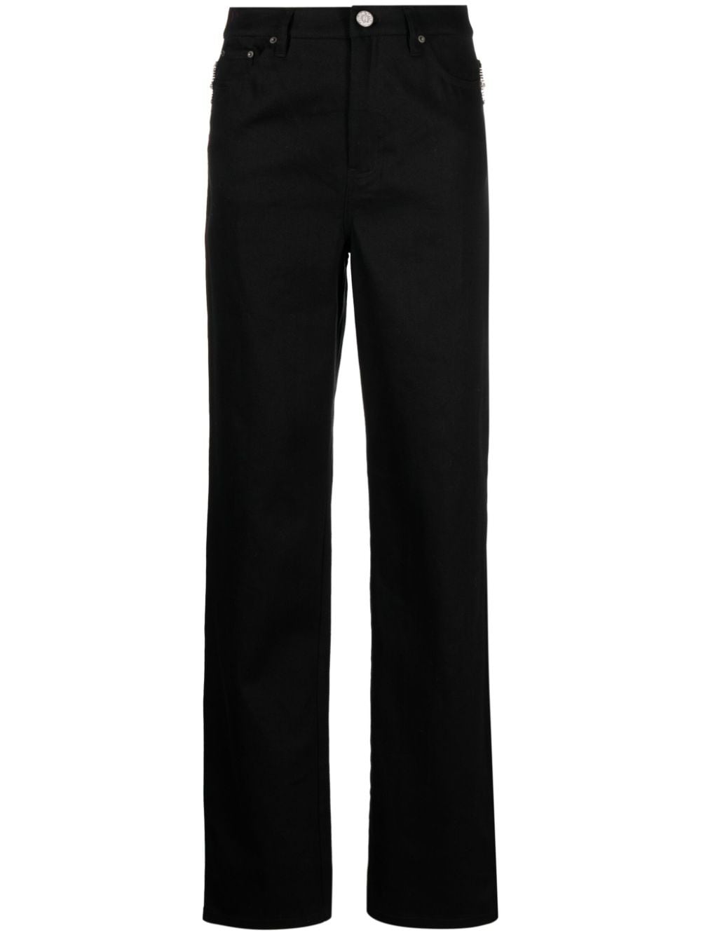 ROTATE BIRGER CHRISTENSEN crystal-embellished straight-leg jeans - Black von ROTATE BIRGER CHRISTENSEN