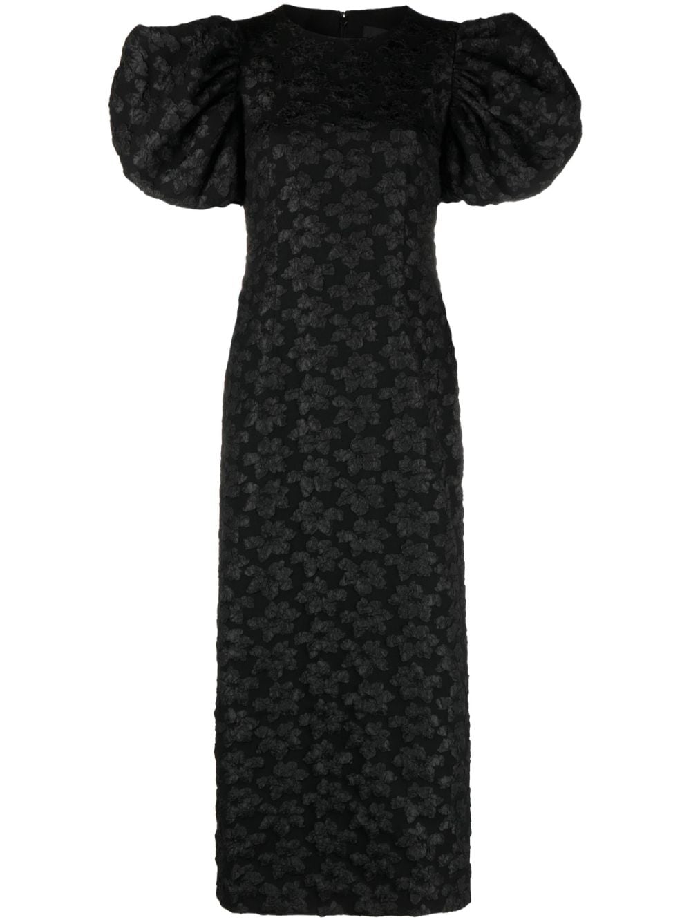 ROTATE BIRGER CHRISTENSEN 3D floral-jacquard midi dress - Black von ROTATE BIRGER CHRISTENSEN