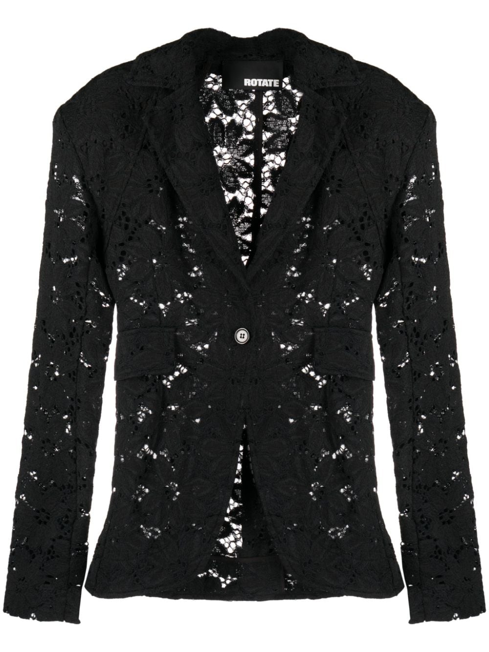 ROTATE BIRGER CHRISTENSEN floral-lace single-breasted blazer - Black von ROTATE BIRGER CHRISTENSEN