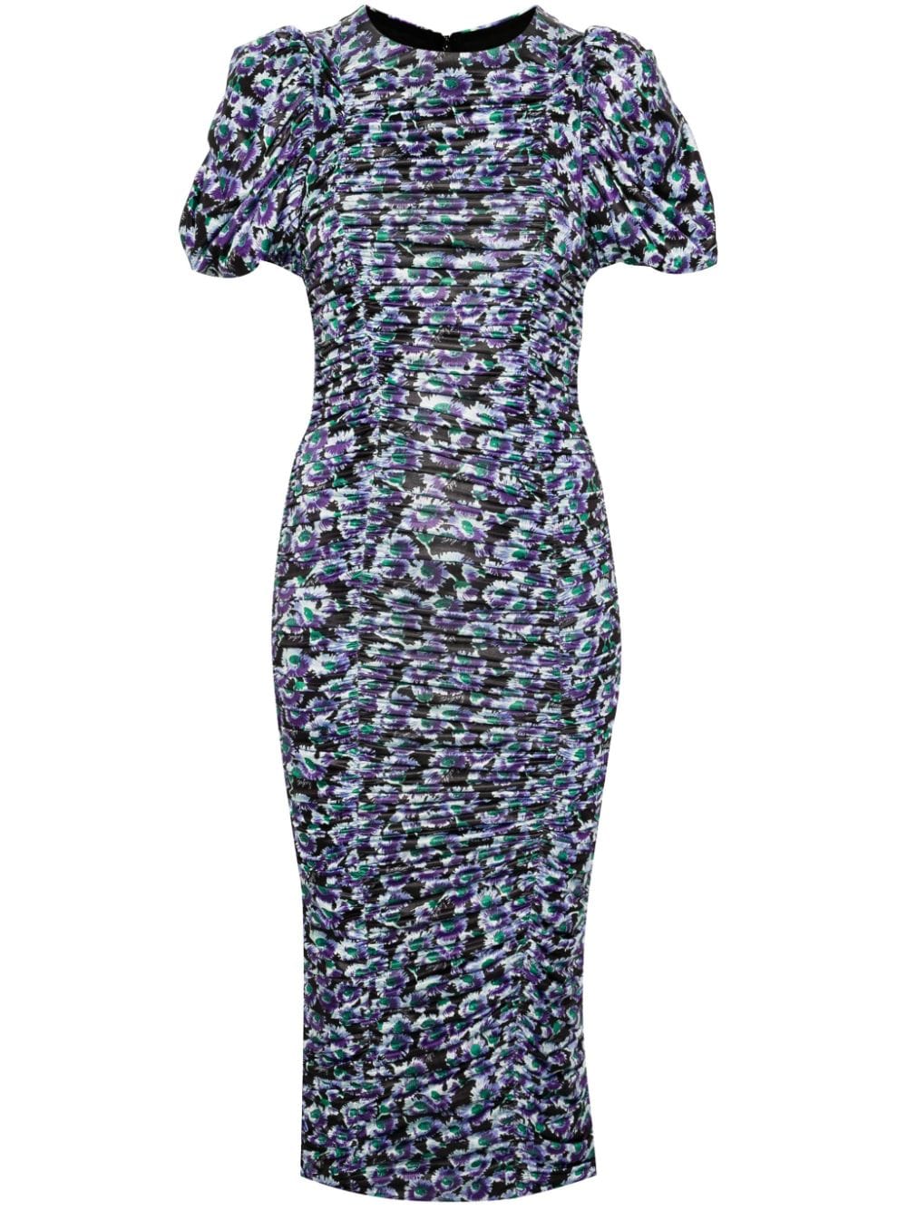 ROTATE BIRGER CHRISTENSEN floral-print ruched midi dress - Black von ROTATE BIRGER CHRISTENSEN