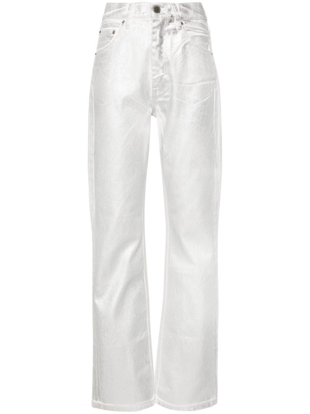 ROTATE BIRGER CHRISTENSEN metallic straight-leg jeans - Silver von ROTATE BIRGER CHRISTENSEN