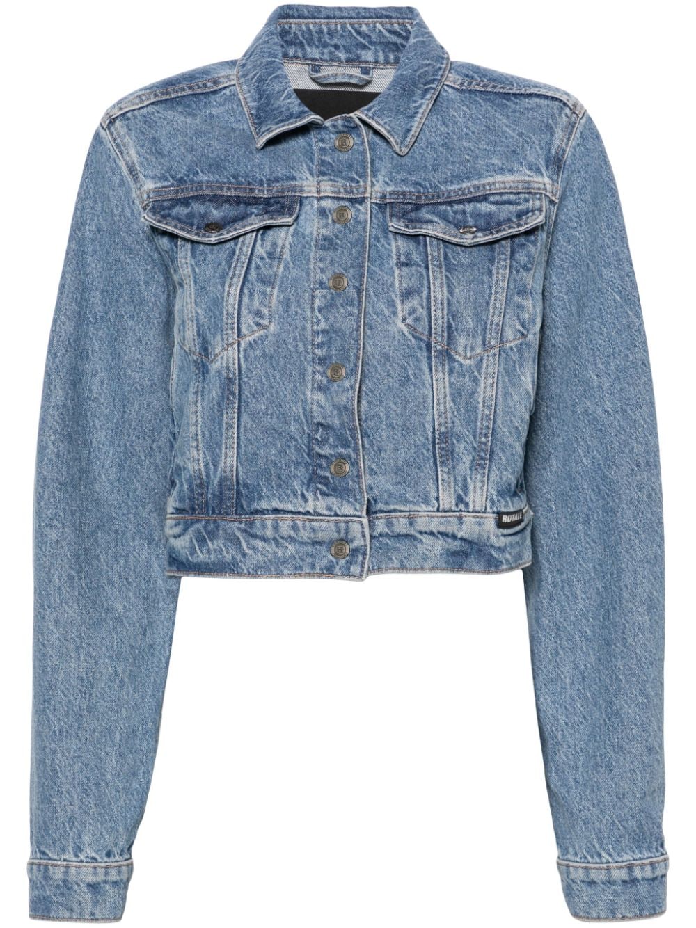 ROTATE BIRGER CHRISTENSEN logo-patch denim jacket - Blue von ROTATE BIRGER CHRISTENSEN