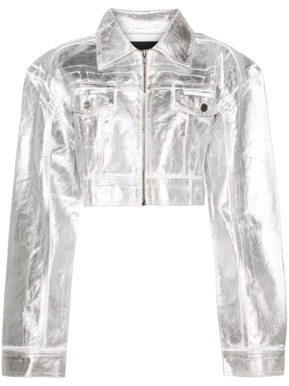 ROTATE BIRGER CHRISTENSEN metallic denim jacket - Silver von ROTATE BIRGER CHRISTENSEN