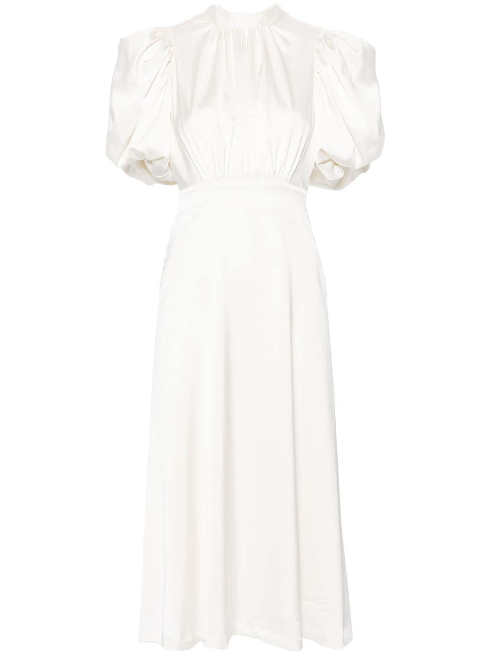 ROTATE BIRGER CHRISTENSEN puff-sleeve satin midi dress - White von ROTATE BIRGER CHRISTENSEN