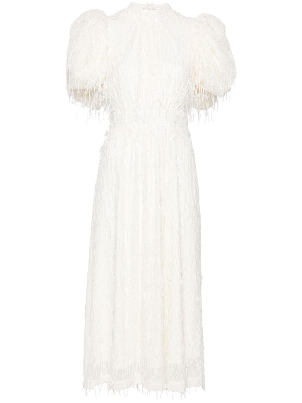 ROTATE BIRGER CHRISTENSEN puff-sleeve sequined midi dress - White von ROTATE BIRGER CHRISTENSEN