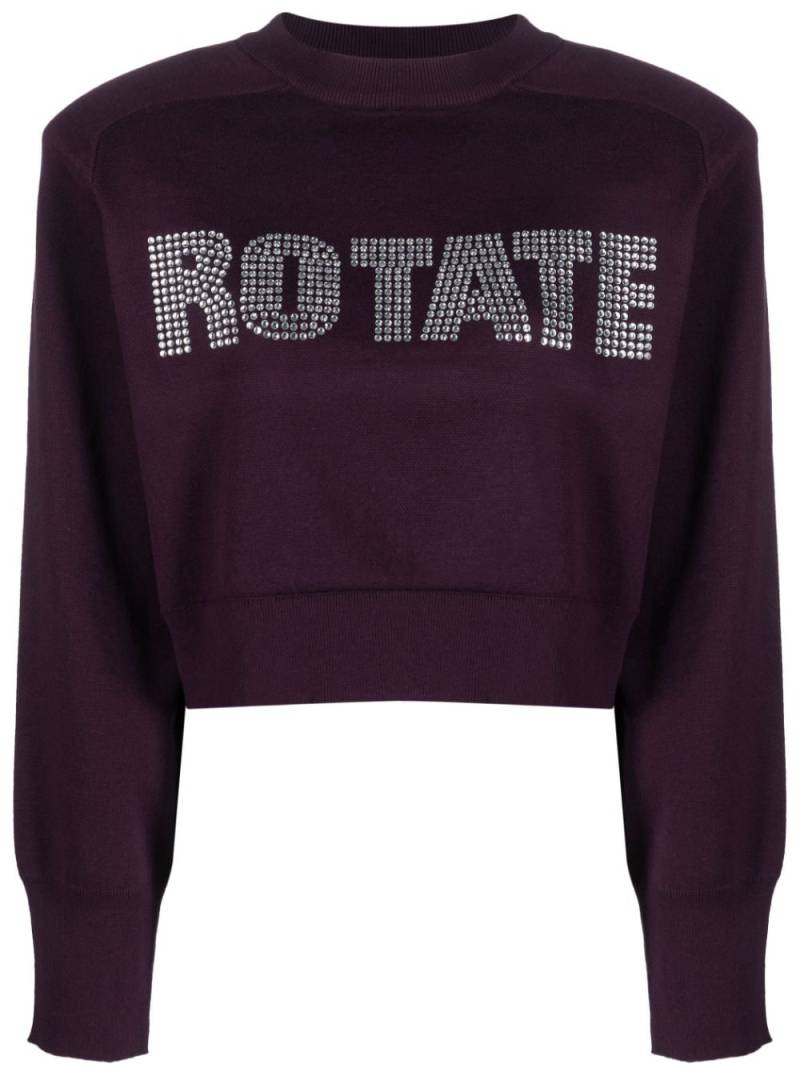 ROTATE BIRGER CHRISTENSEN logo-embellished cropped sweatshirt - Purple von ROTATE BIRGER CHRISTENSEN