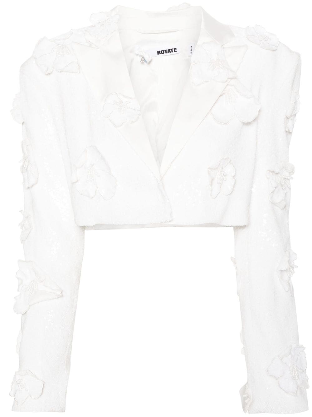 ROTATE BIRGER CHRISTENSEN sequinned cropped blazer - White von ROTATE BIRGER CHRISTENSEN