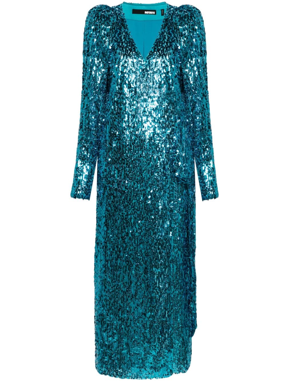 ROTATE BIRGER CHRISTENSEN sequinned wrap maxi dress - Blue von ROTATE BIRGER CHRISTENSEN