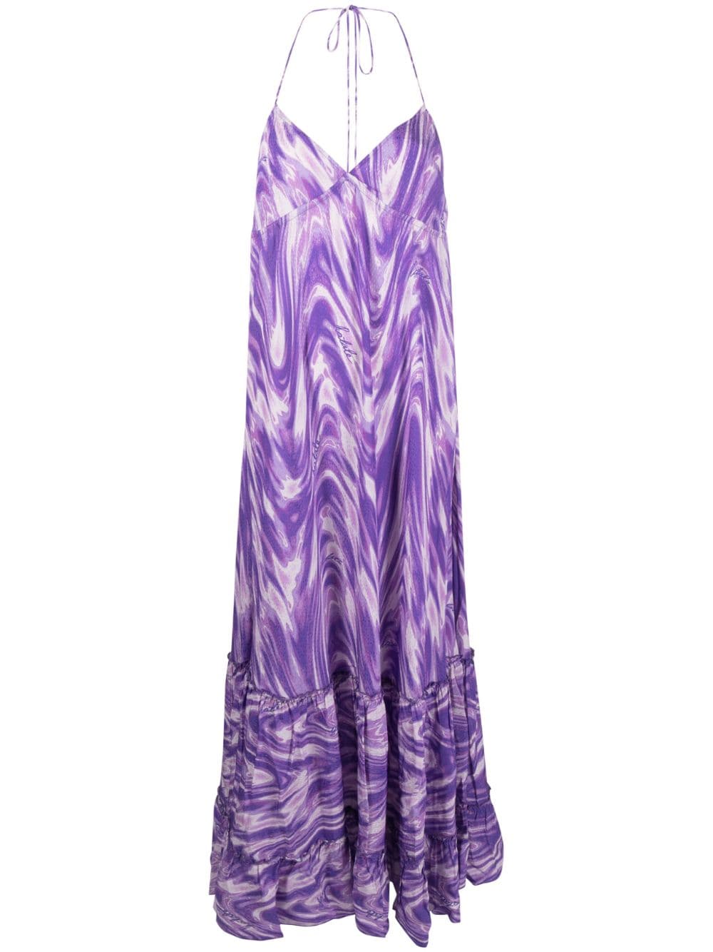 ROTATE BIRGER CHRISTENSEN wave-print halterneck maxi dress - Purple von ROTATE BIRGER CHRISTENSEN