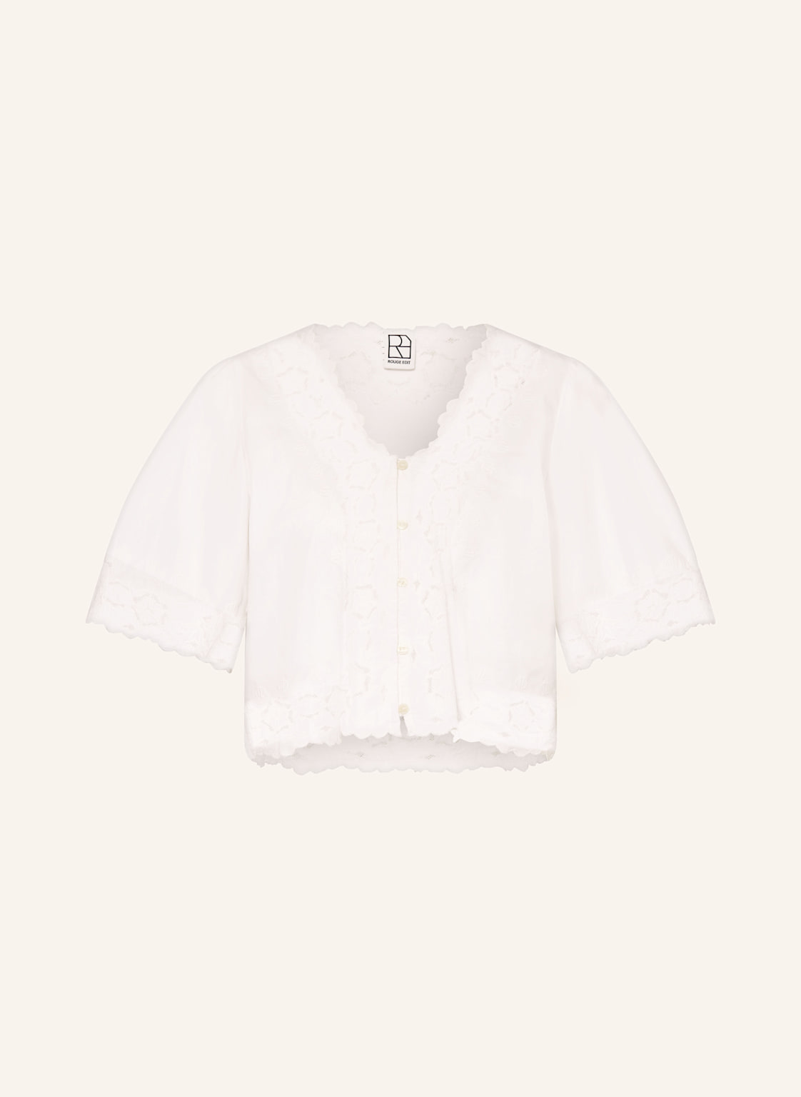 Rouge Vila Bluse Rouamory Mit Lochspitze weiss von ROUGE VILA