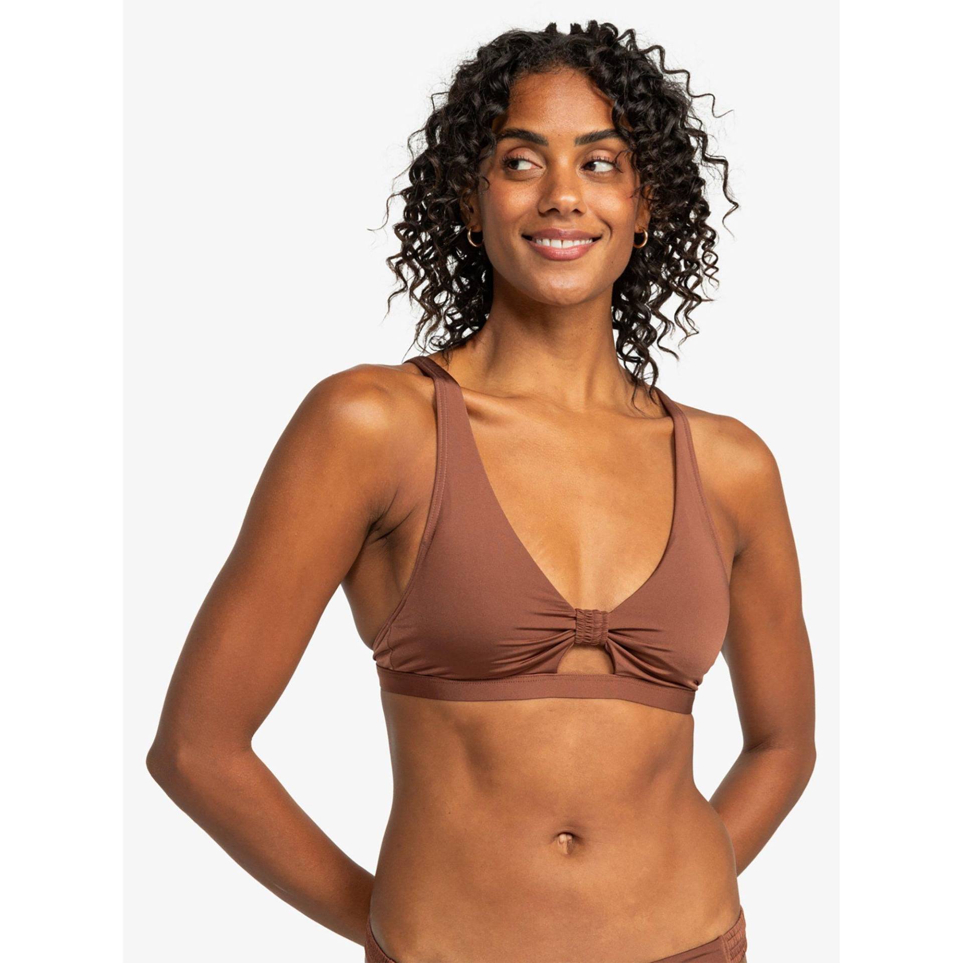 Bikini Oberteil, Sport Damen Braun S von ROXY