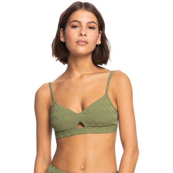 Bikini Oberteil, Sport Damen Olivegrün S von ROXY