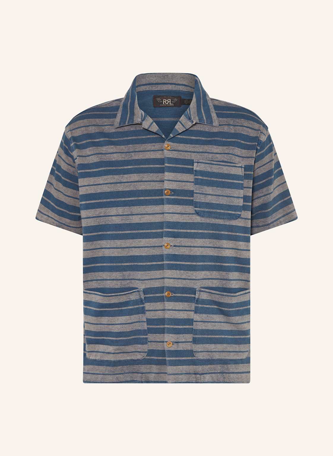Rrl Kurzarm-Hemd Comfort Fit Aus Jersey blau Rrl Kurzarm-Hemd Comfort Fit Aus Jersey blau von RRL