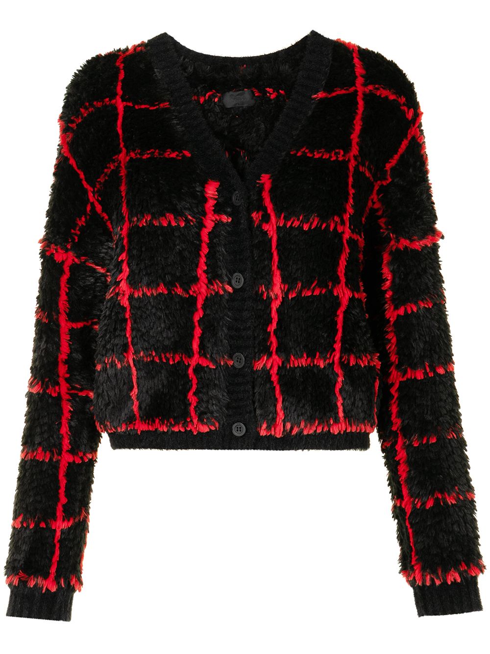 RTA Ella checked textured cardigan - Black von RTA