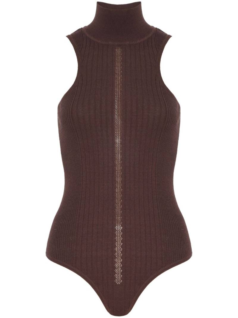 RTA high-neck knitted bodysuit - Brown von RTA